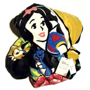 Vera Bradley Snow White Throw Blanket Disney Black Yellow Pink Fleece Soft NWT